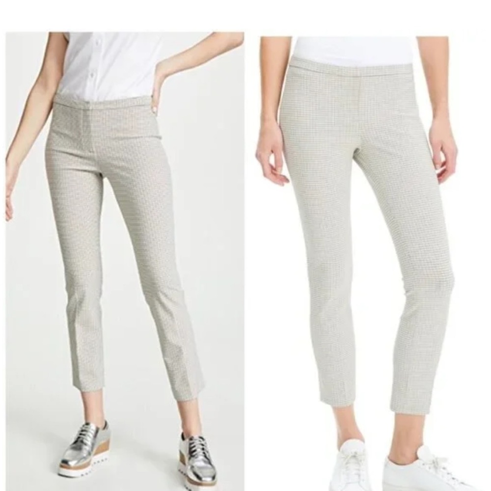 Theory Classic Skinny Viscose Plaid Multi Pants